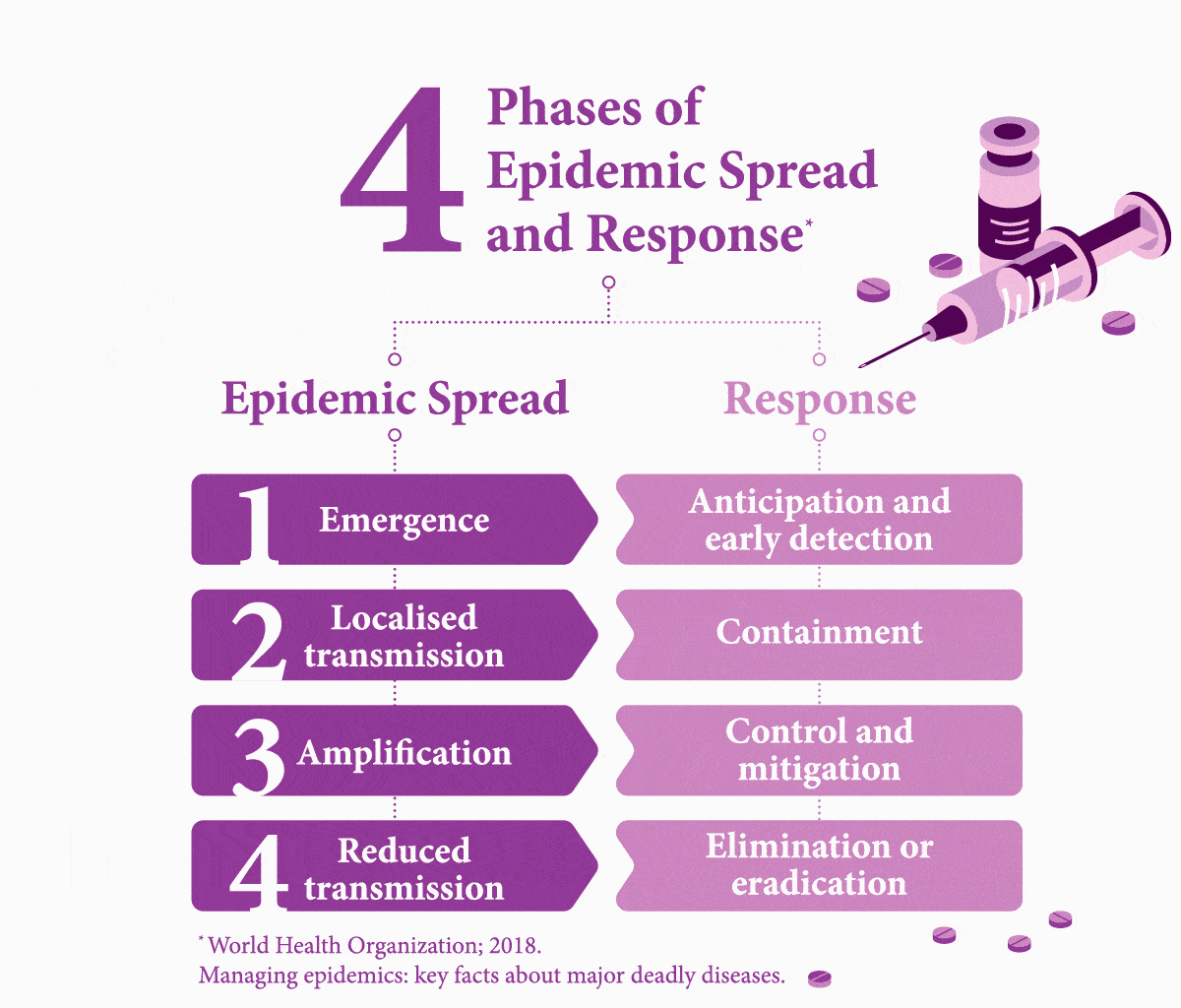 phases of epidemic spread and response